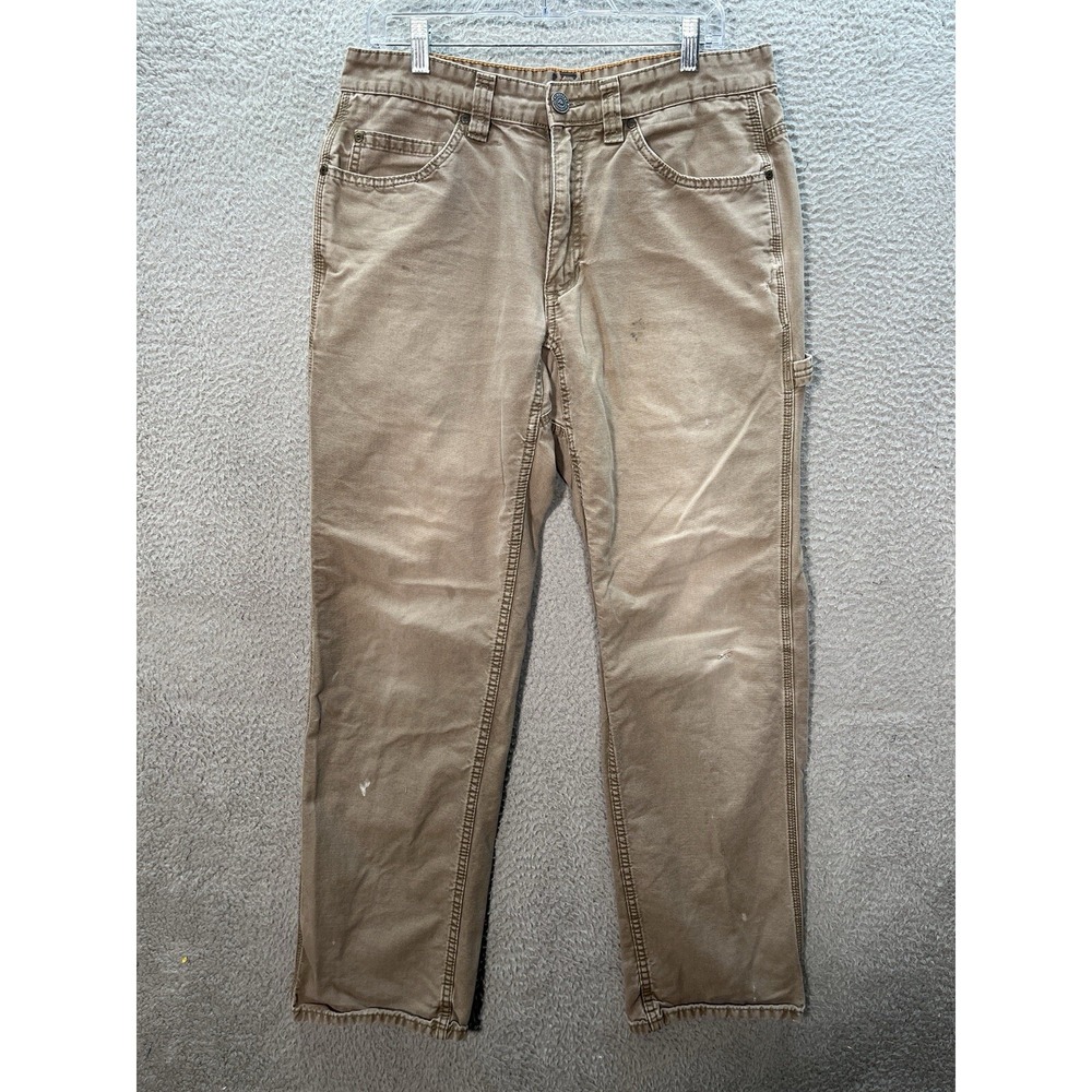 Ridgecut Pants Mens 34x34 Tan Duck Canvas Carpenter Workwear Grunge Barn Chore *